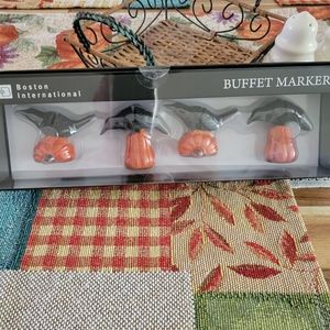 Halloween Crow Buffet Markers -Set of 4 Place Card Holders
